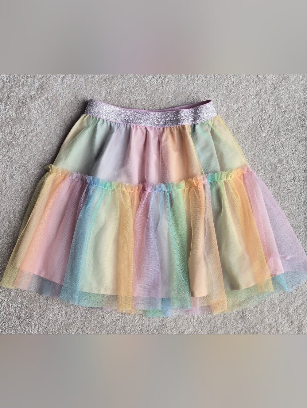 Tucker + Tate Pastel Rainbow Tulle Skirt with Glitter Waistband
